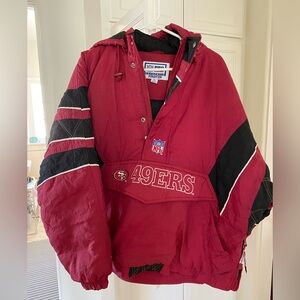 STARTER 49ers Insulated Windbreaker Jacket, Perfect 1990s vintage